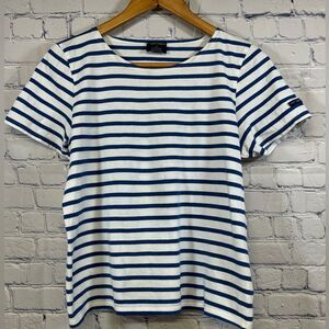 Saint James x J Crew Y2K Shrunken Crewneck Nautical Preppy Breton Striped Tee M